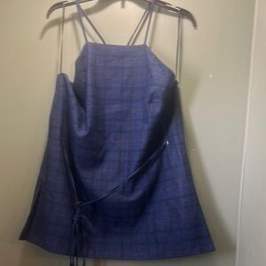 Banana Republic Blue Asymmetrical Tie Front Tank Top